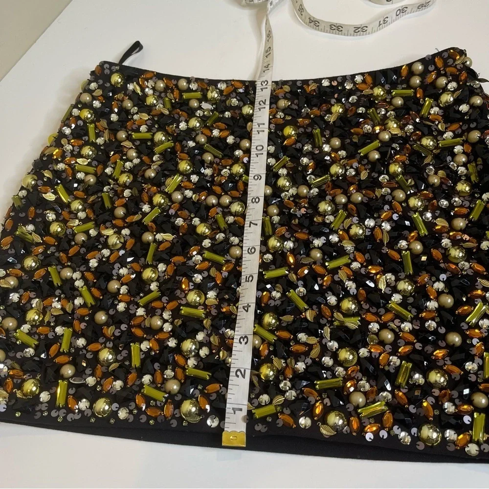 H&M SKIRT/BEADED ACCENTS IN GOLD,AMBER AND BLACK